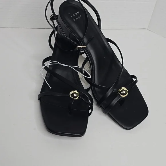 A New Day Elegant Black Sandals Size 11 - Picture 1 of 10